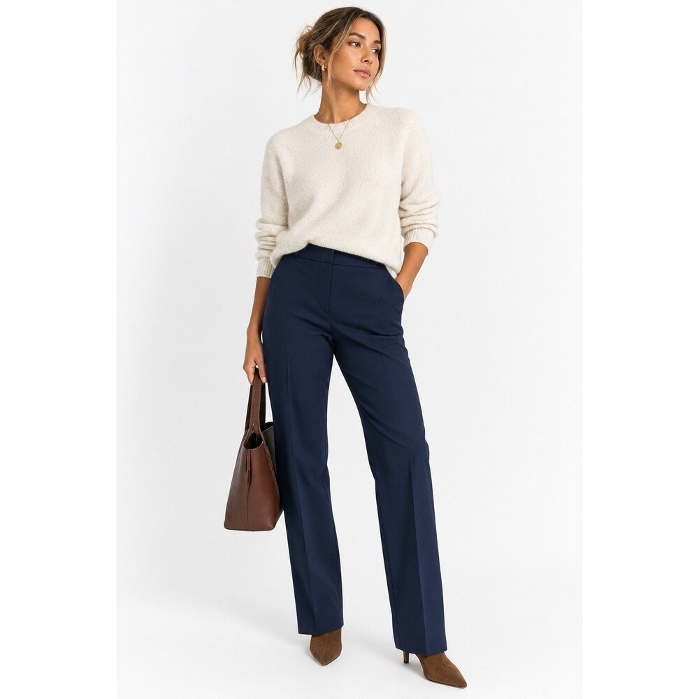 Banana Republic Navy Blue Ponte Straight Leg Dress Pants Size 16